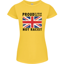 Proud to Wear Flag Not Racist Union Jack Womens Petite Cut T-Shirt Yellow