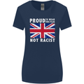Proud to Wear Flag Not Racist Union Jack Womens Wider Cut T-Shirt Navy Blue