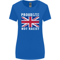 Proud to Wear Flag Not Racist Union Jack Womens Wider Cut T-Shirt Royal Blue
