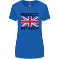 Proud to Wear Flag Not Racist Union Jack Womens Wider Cut T-Shirt Royal Blue