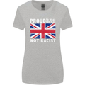 Proud to Wear Flag Not Racist Union Jack Womens Wider Cut T-Shirt Sports Grey