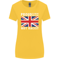 Proud to Wear Flag Not Racist Union Jack Womens Wider Cut T-Shirt Yellow