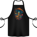 Psychedelic Magic Mushrooms LSD Trippy Cotton Apron 100% Organic Black