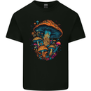 Psychedelic Magic Mushrooms LSD Trippy Kids T-Shirt Childrens Black