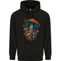 Psychedelic Magic Mushrooms LSD Trippy Mens 80% Cotton Hoodie Black