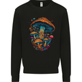Psychedelic Magic Mushrooms LSD Trippy Mens Sweatshirt Jumper Black