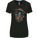 Psychedelic Magic Mushrooms LSD Trippy Womens Wider Cut T-Shirt Black