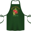 Psychedelic Roots Magic Mushrooms LSD Hippy Cotton Apron 100% Organic Forest Green