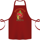 Psychedelic Roots Magic Mushrooms LSD Hippy Cotton Apron 100% Organic Maroon