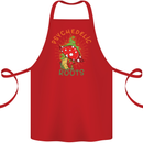 Psychedelic Roots Magic Mushrooms LSD Hippy Cotton Apron 100% Organic Red