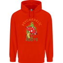 Psychedelic Roots Magic Mushrooms LSD Hippy Mens 80% Cotton Hoodie Bright Red