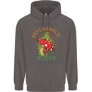 Psychedelic Roots Magic Mushrooms LSD Hippy Mens 80% Cotton Hoodie Charcoal