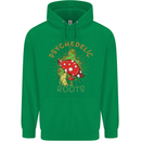 Psychedelic Roots Magic Mushrooms LSD Hippy Mens 80% Cotton Hoodie Irish Green