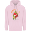 Psychedelic Roots Magic Mushrooms LSD Hippy Mens 80% Cotton Hoodie Light Pink