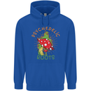 Psychedelic Roots Magic Mushrooms LSD Hippy Mens 80% Cotton Hoodie Royal Blue