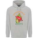 Psychedelic Roots Magic Mushrooms LSD Hippy Mens 80% Cotton Hoodie Sports Grey