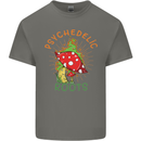 Psychedelic Roots Magic Mushrooms LSD Hippy Mens Cotton T-Shirt Tee Top Charcoal