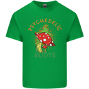 Psychedelic Roots Magic Mushrooms LSD Hippy Mens Cotton T-Shirt Tee Top Irish Green