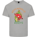 Psychedelic Roots Magic Mushrooms LSD Hippy Mens Cotton T-Shirt Tee Top Sports Grey