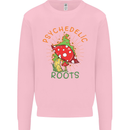 Psychedelic Roots Magic Mushrooms LSD Hippy Mens Sweatshirt Jumper Light Pink