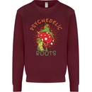 Psychedelic Roots Magic Mushrooms LSD Hippy Mens Sweatshirt Jumper Maroon