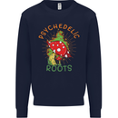 Psychedelic Roots Magic Mushrooms LSD Hippy Mens Sweatshirt Jumper Navy Blue