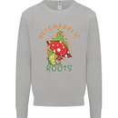 Psychedelic Roots Magic Mushrooms LSD Hippy Mens Sweatshirt Jumper Sports Grey