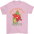 Psychedelic Roots Magic Mushrooms LSD Hippy Mens T-Shirt 100% Cotton Light Pink