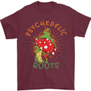 Psychedelic Roots Magic Mushrooms LSD Hippy Mens T-Shirt 100% Cotton Maroon