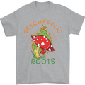 Psychedelic Roots Magic Mushrooms LSD Hippy Mens T-Shirt 100% Cotton Sports Grey