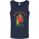 Psychedelic Roots Magic Mushrooms LSD Hippy Mens Vest Tank Top Navy Blue