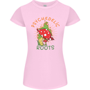 Psychedelic Roots Magic Mushrooms LSD Hippy Womens Petite Cut T-Shirt Light Pink