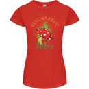 Psychedelic Roots Magic Mushrooms LSD Hippy Womens Petite Cut T-Shirt Red