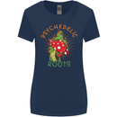 Psychedelic Roots Magic Mushrooms LSD Hippy Womens Wider Cut T-Shirt Navy Blue