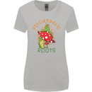 Psychedelic Roots Magic Mushrooms LSD Hippy Womens Wider Cut T-Shirt Sports Grey