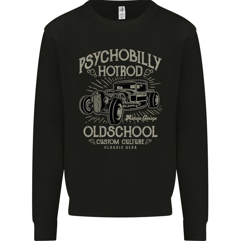 Psychobilly Hotrod Hot Rod Dragster Mens Sweatshirt Jumper Black