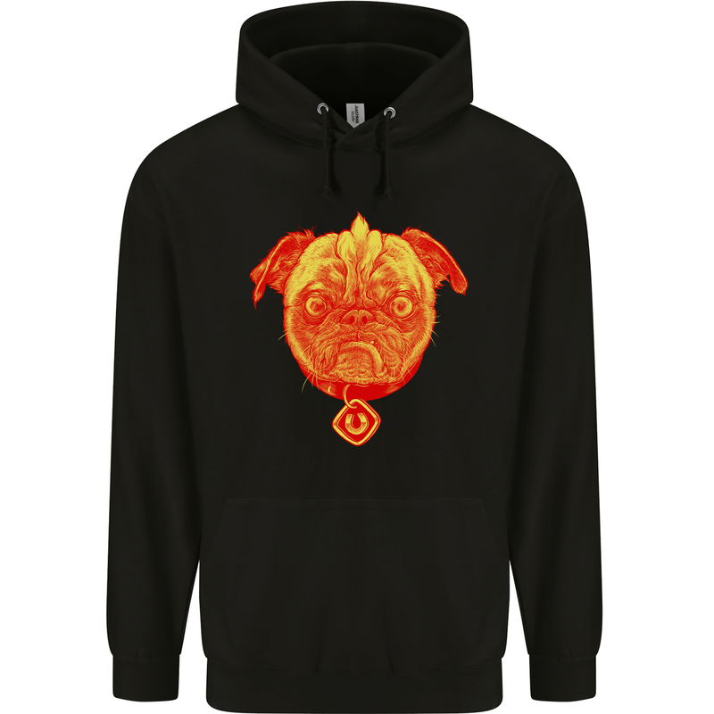 Pug Finger Flip Offensive Funny Dog Childrens Kids Hoodie Black