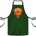 Pug Finger Flip Offensive Funny Dog Cotton Apron 100% Organic Forest Green