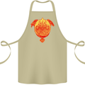 Pug Finger Flip Offensive Funny Dog Cotton Apron 100% Organic Khaki
