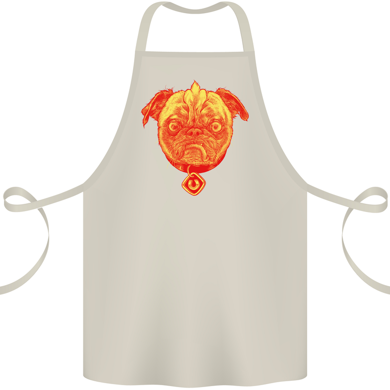 Pug Finger Flip Offensive Funny Dog Cotton Apron 100% Organic Natural