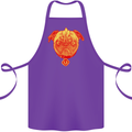 Pug Finger Flip Offensive Funny Dog Cotton Apron 100% Organic Purple