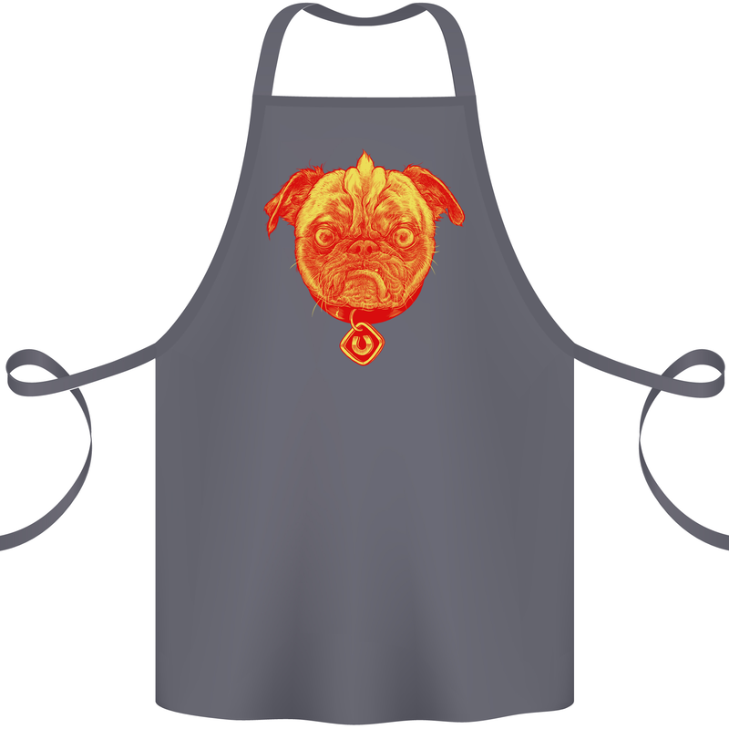 Pug Finger Flip Offensive Funny Dog Cotton Apron 100% Organic Steel