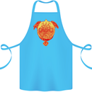 Pug Finger Flip Offensive Funny Dog Cotton Apron 100% Organic Turquoise