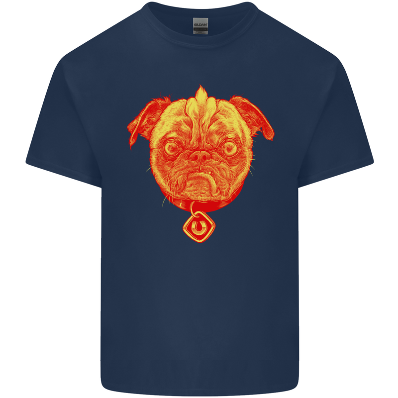 Pug Finger Flip Offensive Funny Dog Kids T-Shirt Childrens Navy Blue