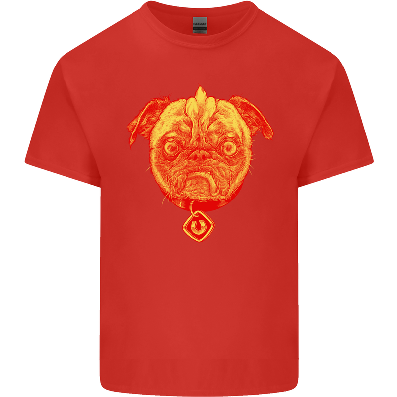Pug Finger Flip Offensive Funny Dog Kids T-Shirt Childrens Red