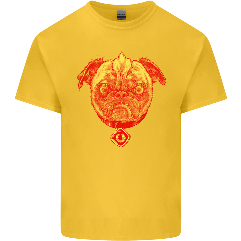 Pug Finger Flip Offensive Funny Dog Kids T-Shirt Childrens Yellow