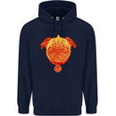Pug Finger Flip Offensive Funny Dog Mens 80% Cotton Hoodie Navy Blue