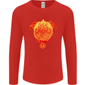 Pug Finger Flip Offensive Funny Dog Mens Long Sleeve T-Shirt Red