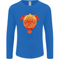 Pug Finger Flip Offensive Funny Dog Mens Long Sleeve T-Shirt Royal Blue