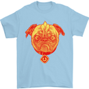 Pug Finger Flip Offensive Funny Dog Mens T-Shirt Cotton Gildan Light Blue